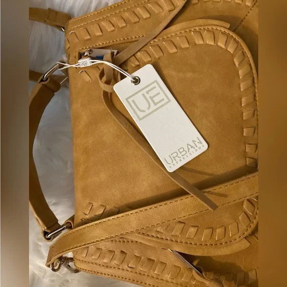 URBAN EXPRESSIONS Khloe Crossbody/Satchel in color Mustard - Picture 9 of 12